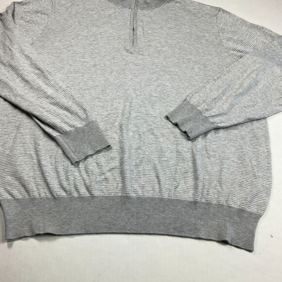Peter Millar Mens Silk Cashmere Blend 1/4 Zip Sweater Striped Preppy Golf  XL - Picture 2 of 10